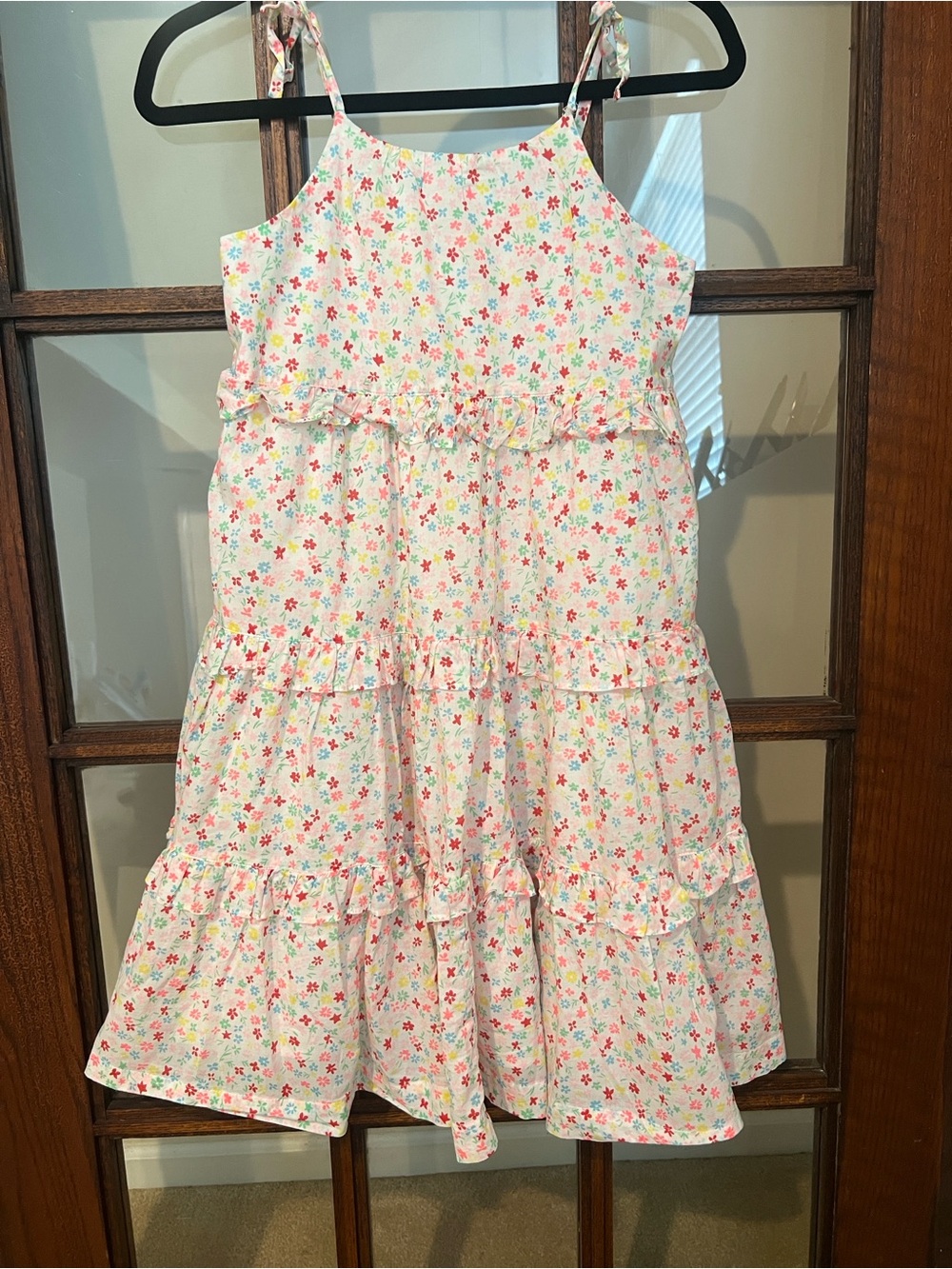 Crewcuts White Sundress with Pink, Red & Blue Floral Print